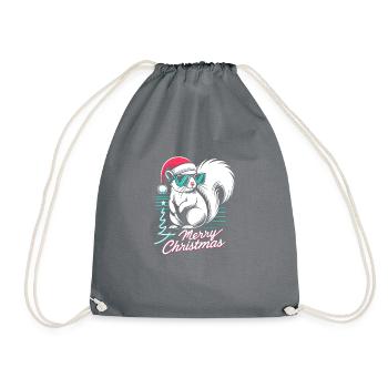 Écureuil de Noël néon : Style des années 90 - Sac de sport léger - gris - Devant