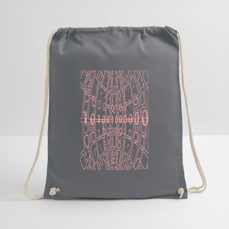 Binary Code Abstract (pink) Drawstring Bag