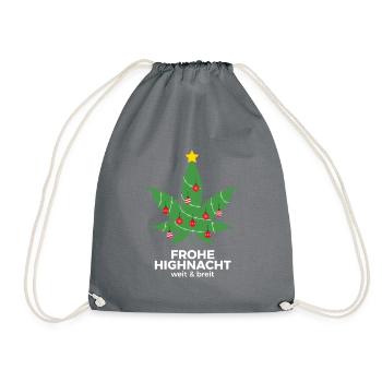 Frohe Highnacht, Weit & Breit - Turnbeutel - Grau - Vorne