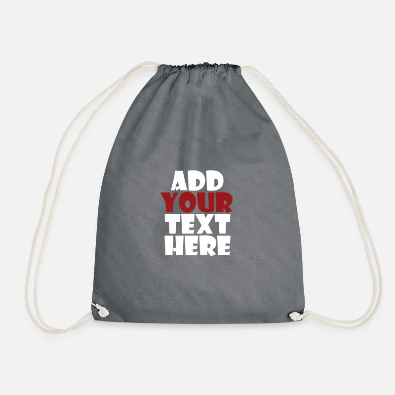 Add Your Text Here | White - Drawstring Bag - grey