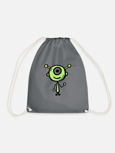 alien - Drawstring Bag - grey