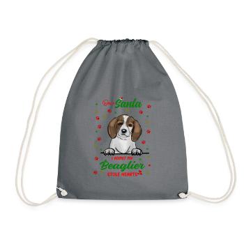 Beagler Hund Weihnachten Hunderasse - Turnbeutel - Grau - Vorne