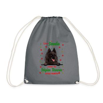Belgische Tervuren Hund Weihnachten Hunderasse - Turnbeutel - Grau - Vorne