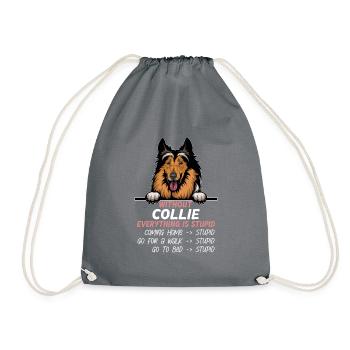 Ohne Collie ist alles doof - Turnbeutel - Grau - Vorne