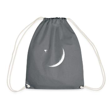 Wingover the Moon - Drawstring Bag - grey - Front