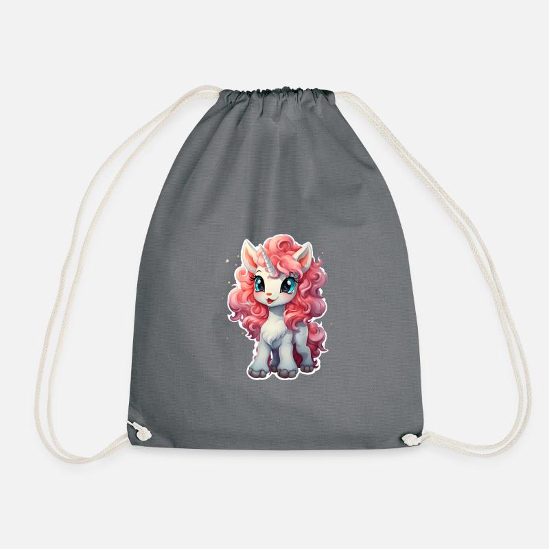 süßes Einhorn - Sweet Unicorn - Einhorn - Turnbeutel - Grau