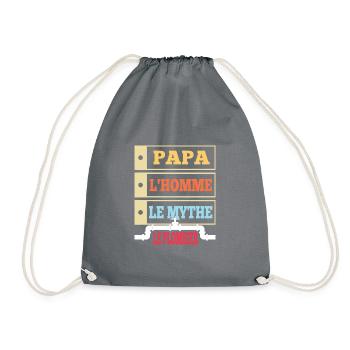 Papa l'homme le mythe le plombier t-shirt - Sac de sport léger - gris - Devant