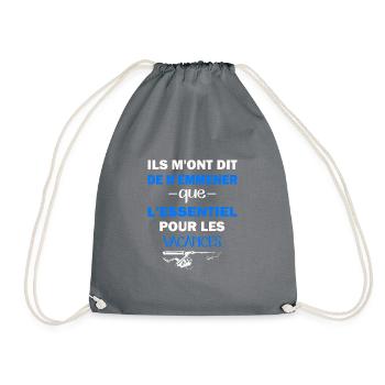 ils m'ont dit d'emmener que l'essentiel pêche - Sac de sport léger - gris - Devant