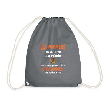Les pompiers travaillent sans relâche t-shirt - Sac de sport léger - gris - Devant
