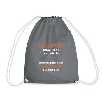 Boulanger travaillent sans relâche t-shirt - Sac de sport léger - gris - Devant