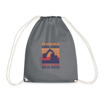 Studieren kann Jeder Baggern nur die Besten Shirt - Turnbeutel - Grau - Vorne