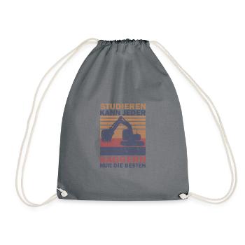 Studieren kann Jeder Baggern nur die Besten Shirt - Turnbeutel - Grau - Vorne