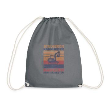 Studieren kann Jeder Baggern nur die Besten Shirt - Turnbeutel - Grau - Vorne