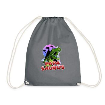 Papasaurus Design für den Vater zum Geburtstag - Turnbeutel - Grau - Vorne
