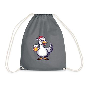 Goose Beer Xmas Christmas - Drawstring Bag - grey - Front