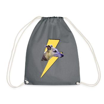 Chien lévrier et foudre - Sac de sport léger - gris - Devant