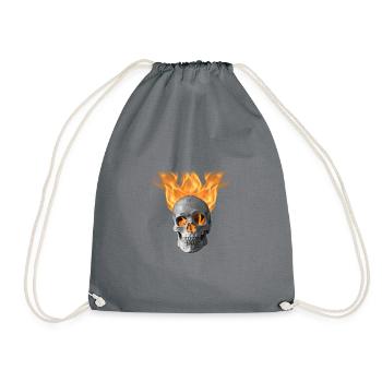 tête de mort feu - Sac de sport léger - gris - Devant