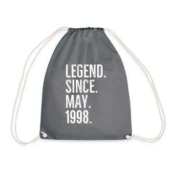 Legend Since May 1998 - Drawstring Bag - grey - Front