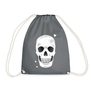 Skull - Drawstring Bag - grey - Front