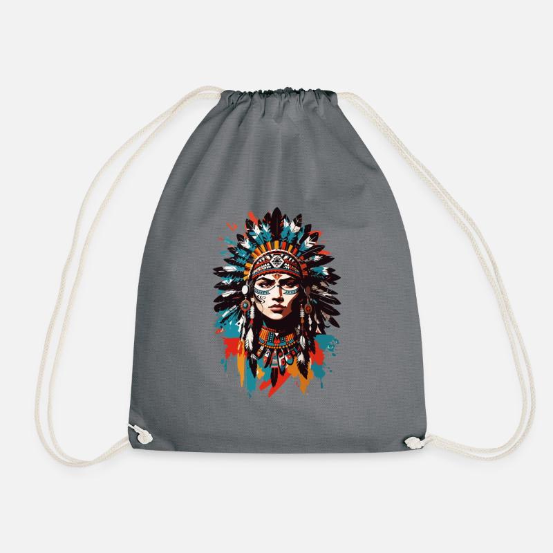 American Shaman - Drawstring Bag - grey