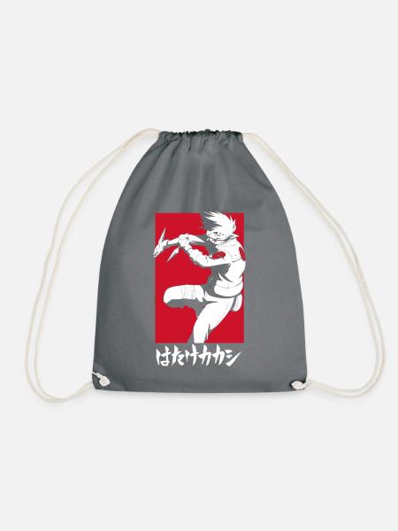 Naruto Shippuden Cooles Design Mit Kakashi - Turnbeutel - Grau