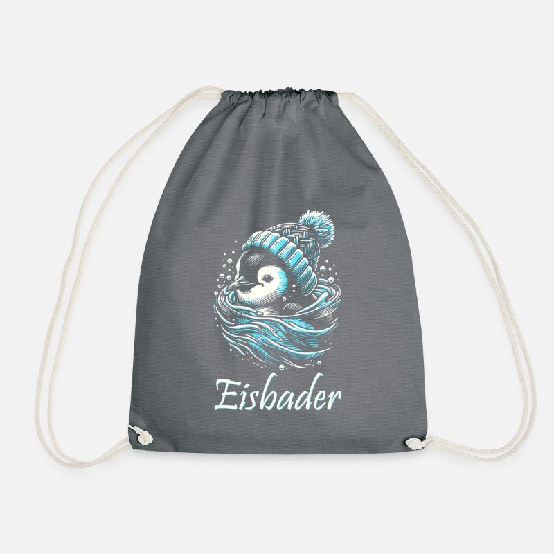 Eisbader Pinguin - Turnbeutel - Grau