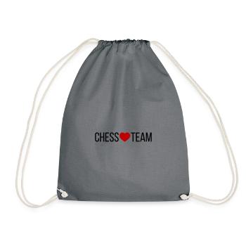 Chess Team Heart - Drawstring Bag - grey - Front