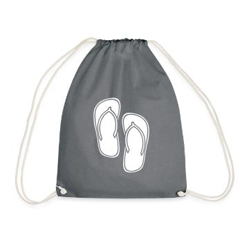 flip flops symbol icon - Drawstring Bag - grey - Front