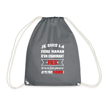 Je suis la fière maman d'un charmant fils t-shirt - Sac de sport léger - gris - Devant