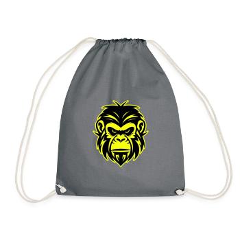 Monkey Head Portrait Icon - Drawstring Bag - grey - Front
