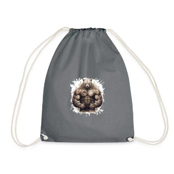 Musculation des muscles de l’ours grizzly - Sac de sport léger - gris - Devant