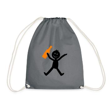 Stick Figure Bière Drôle - Sac de sport léger - gris - Devant