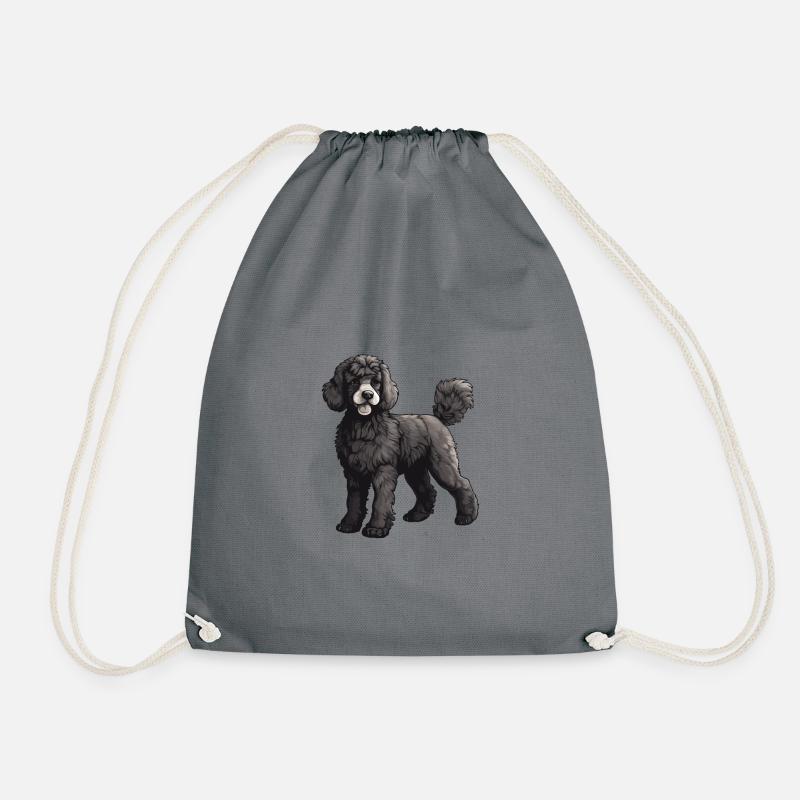 Pudel Hund Tier - Turnbeutel - Grau