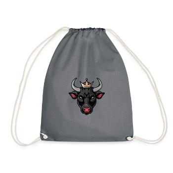 Taureau Portrait Animal Taureau Tête Couronne - Sac de sport léger - gris - Devant