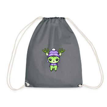Bande dessinée d’hiver cerf - Sac de sport léger - gris - Devant