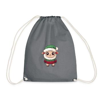 Sheep Christmas Comic - Drawstring Bag - grey - Front