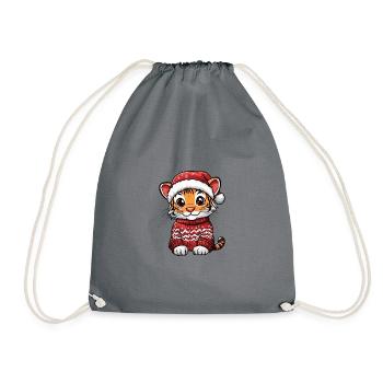 Bande dessinée de Noël Tigre - Sac de sport léger - gris - Devant