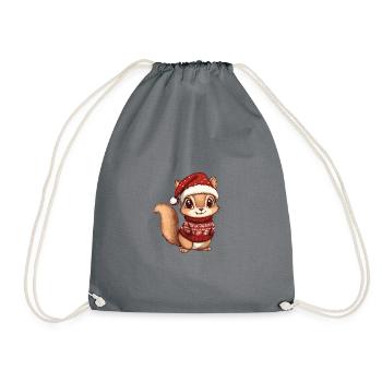 Bande dessinée de Noël écureuil - Sac de sport léger - gris - Devant