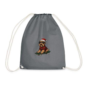 Airedale Terrier Chien Noël Skateboard - Sac de sport léger - gris - Devant