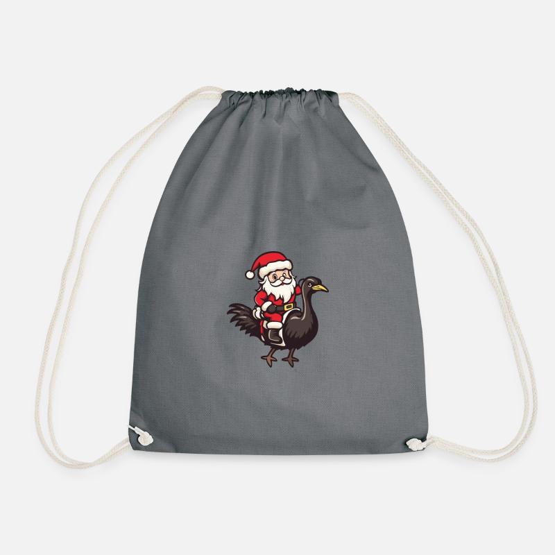 Strauß Weihnachtsmann - Turnbeutel - Grau