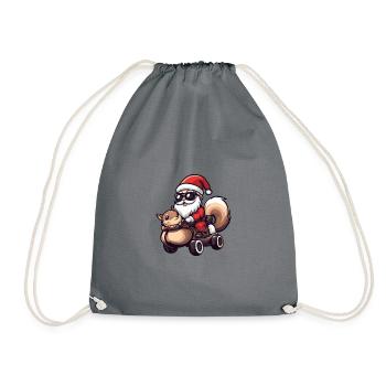 Écureuil Père Noël - Sac de sport léger - gris - Devant