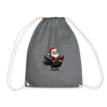 Corbeau Corbeau Père Noël - Sac de sport léger - gris - Devant
