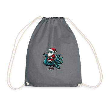 Paon Oiseau Père Noël - Sac de sport léger - gris - Devant
