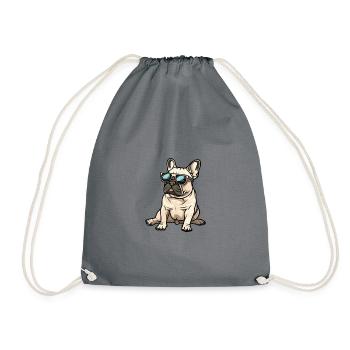 Chien bouledogue français - Sac de sport léger - gris - Devant