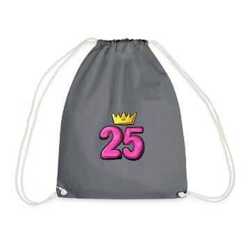 25 Zahl Krone - Turnbeutel - Grau - Vorne