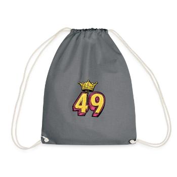 49 Zahl Krone - Turnbeutel - Grau - Vorne