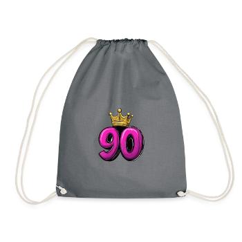 90 Number Crown - Drawstring Bag - grey - Front