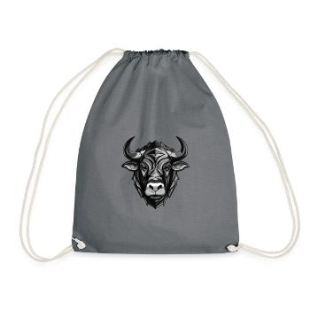 Bulle Kopf Taurus - Turnbeutel - Grau - Vorne