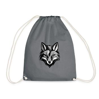 Fox Head - Drawstring Bag - grey - Front