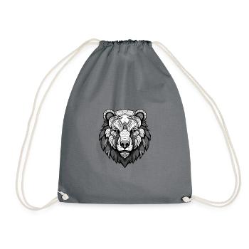 Polar Bear Head Polar Bear - Drawstring Bag - grey - Front